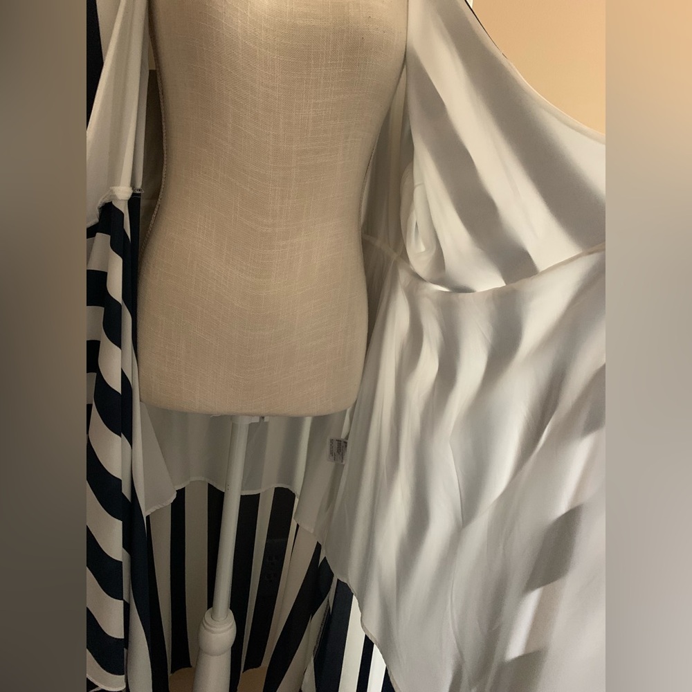 Wrap Navy and White Maxi Dress - Picture 9 of 13